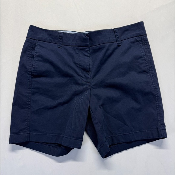 J.CREW Pants - J. Crew Chino Shorts Women 6 Navy Blue Cotton Twill Mid Rise Outdoor Casual Wear